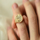Initial Signet Ring - 18ct Gold Plated